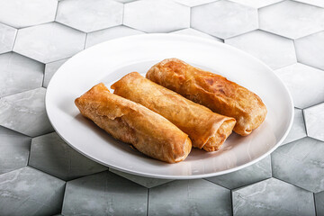 Traditional crispy fried stuffed springroll