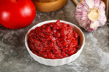 Natural organic red tomato paste