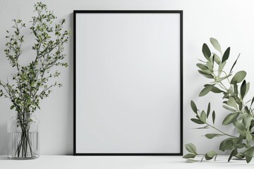 A3 Poster Mockup on White Background created with Generative AI