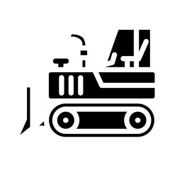 Bulldozer vector icon style