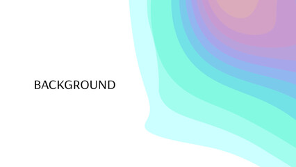 White abstract background with blue? green and violet sharp wavy lines and gradient transition, dynamic swirl shape. Inclined bends	