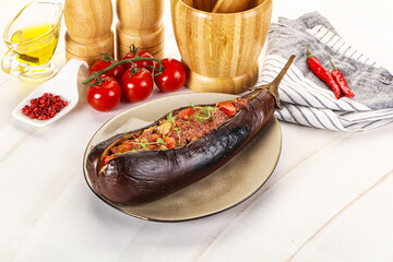 Baked eggplant with minced beef