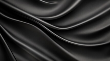 Elegant Black Satin Fabric Texture Background