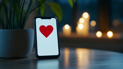 Phone screen with a match notification popping up on a dating app exciting moment 