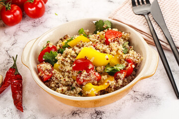 Dietary vegetarian quinoa with vegetables