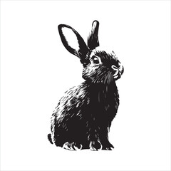 white rabbit isolated on white background