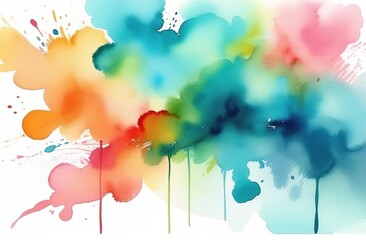 Fototapeta premium Abstract colorful watercolor blurred waves on white background.