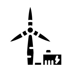 Fototapeta premium Wind Turbine vector icon style