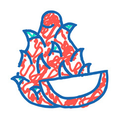 dragon fruit doodle icon sketch vector. dragon fruit sign. isolated symbol illustration