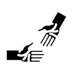Helping Hand vector icon style