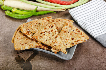 Indian Aloo Paratha - bread with potato