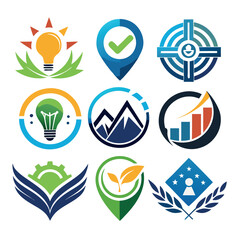 Business logo design set vector icon