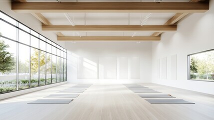 Fototapeta premium Bright and Spacious Yoga Studio Interior Design