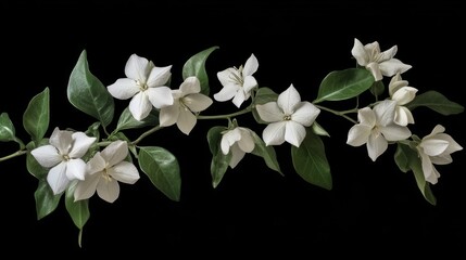 Jasmine flowers on black