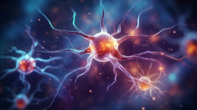 3d brain illustration of neurons and synapses  exploring neurotransmitter receptors and functions