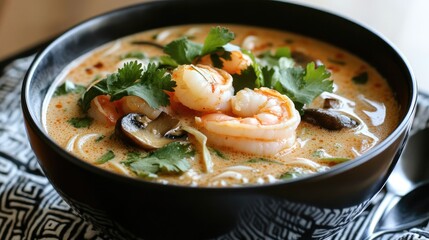 Fresh and Delicious Shrimp Soup with Herbs and Spices