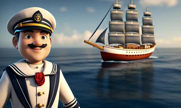 3d sailor cartoon character mascot digital art