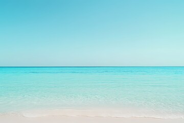 Obraz premium Calm Pastel Cyan Ocean with Gentle Waves