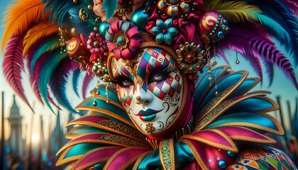 Fototapeta premium Carnaval de Máscaras Majestuosas