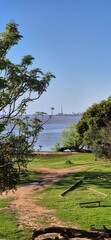 Usina do Gasômetro, vista do Parque do Pontal, Porto Alegre, Brasil.