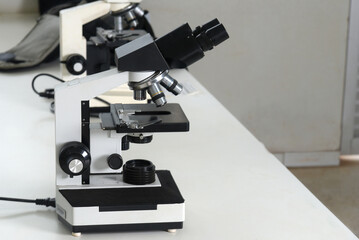 Goiania, Brazil , November 29, 2022 - microscope laboratory of medicine research science study on saude