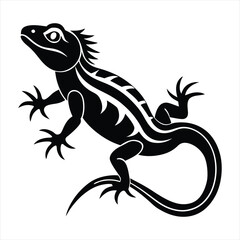 Naklejka premium Lizard silhouette vector