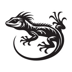 Lizard silhouette vector