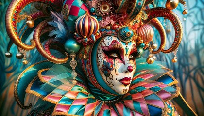Naklejka premium Carnaval de Máscaras Majestuosas