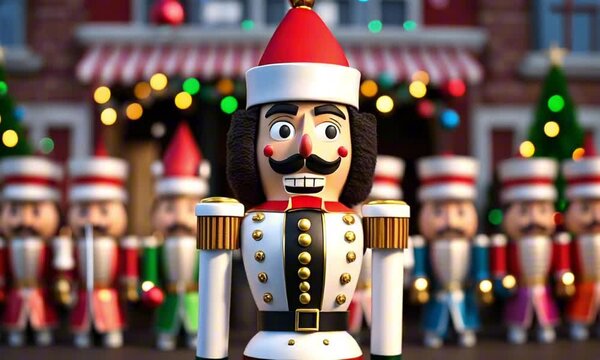 3d christmas nutcracker cartoon character mascot digital art