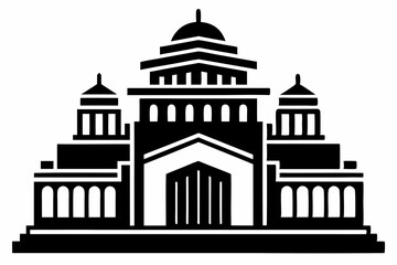 Architecture building icon silhouette black Vector art illustration 
