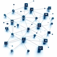 Digital Network of Connected Nodes and Lines