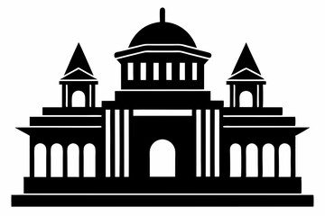 Architecture building icon silhouette black Vector art illustration 