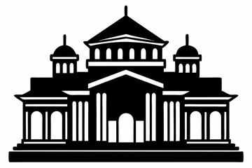 Architecture building icon silhouette black Vector art illustration 