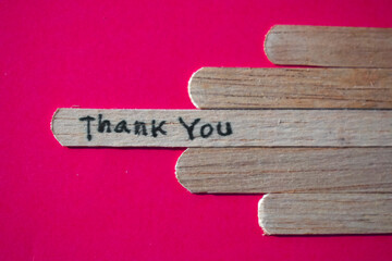 stick of ice cream with the words Thank you. Motivational quotes, optimism, positive words. Isolated on background