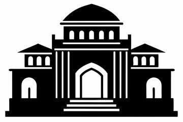 Architecture building icon silhouette black Vector art illustration 