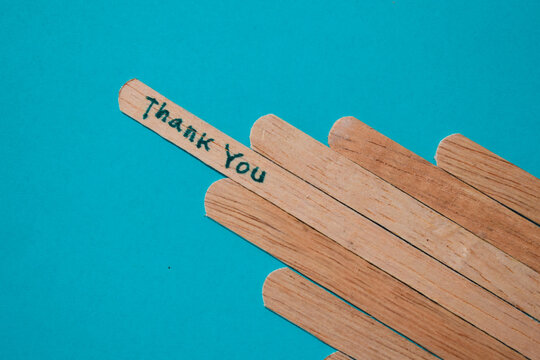 stick of ice cream with the words Thank you. Motivational quotes, optimism, positive words. Isolated on background