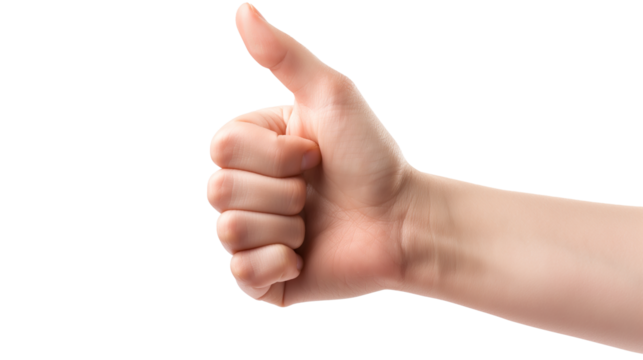 Like gesture isolated on transparent and white background, cut out png