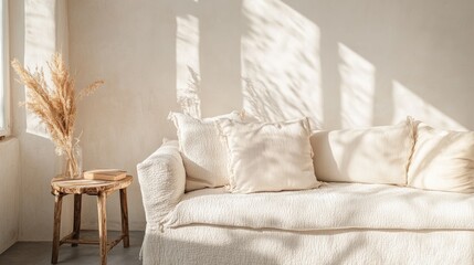 Fototapeta premium Cozy Living Room Interior with Light