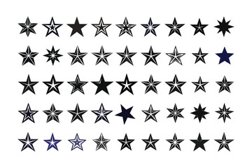 Fototapeta premium Star vector isolated icon. Stars vector icons. Stars collection. Black Stars isolated on white background. Star Vector icon . 