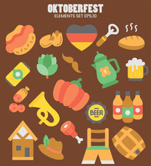 Oktoberfest elements collection in flat design.Vector illustration