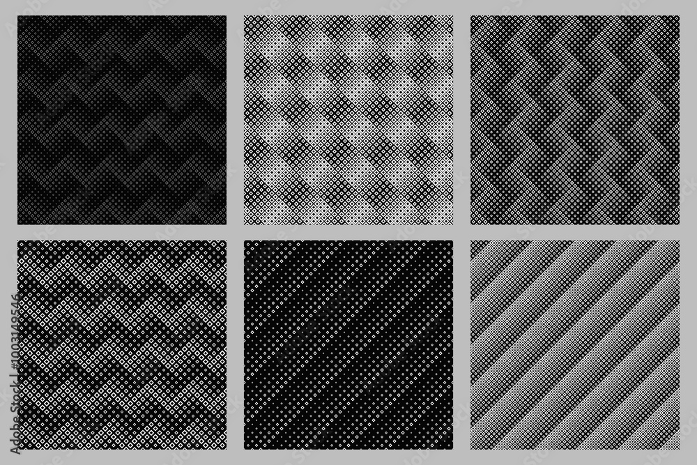 Poster seamless abstract square pattern background design set - vector graphic from squares