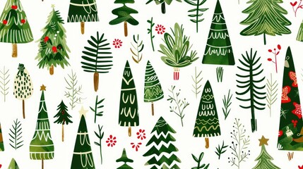 Stylized Christmas tree pattern
