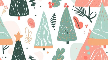 Stylized Christmas tree pattern