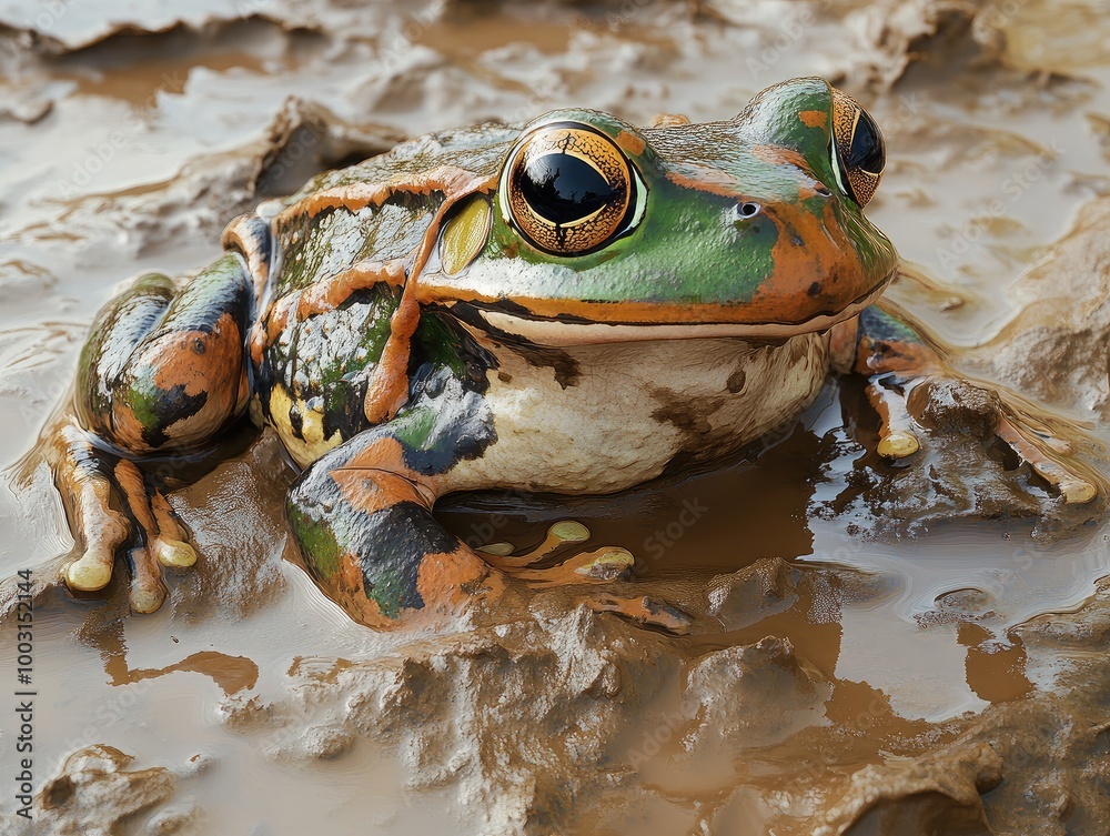 Wall mural frog in the water