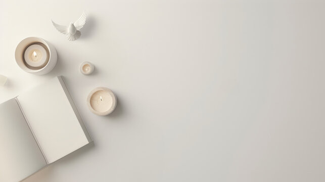 National Religious Freedom Day Candles with Open Book - Powered by Adobe