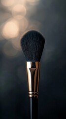 Makeup brush with dark bristles and elegant