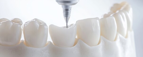 A dental surgeon using a laser to perform gum reshaping surgery, precisely trimming and sculpting the gumline for an even smile.