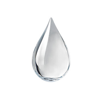 Crystal clear water droplet on transparent background