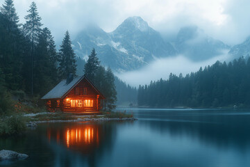 Fototapeta premium La maison près du lac