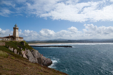 Aviles lighthouse view, Asturias, Spain